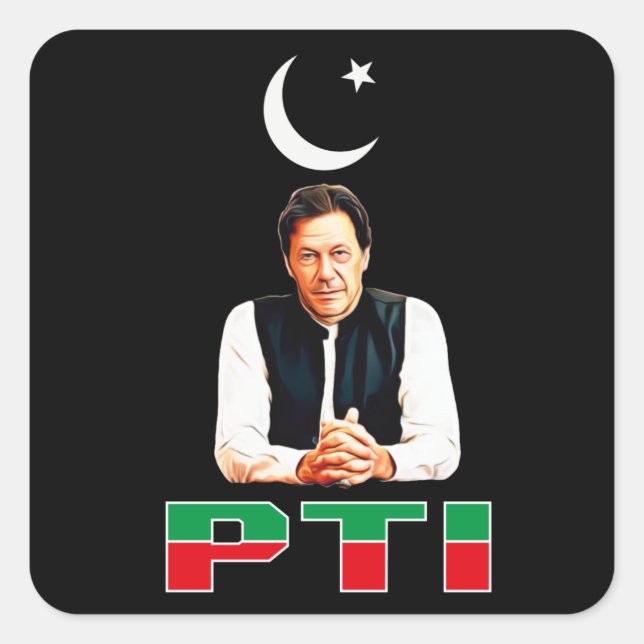 PTI Pakistani Party Support Imran Khan Square Sticker (Front)