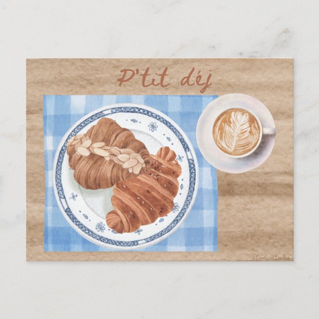 P'tit déj - Carte postale pour le petit-déjeuner f (Devant)
