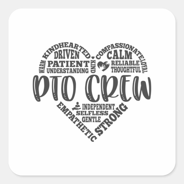 PTO crew, parent teacher organization Square Sticker (Front)