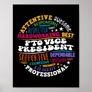 Pto Vice President Back To School Matching Parent Poster