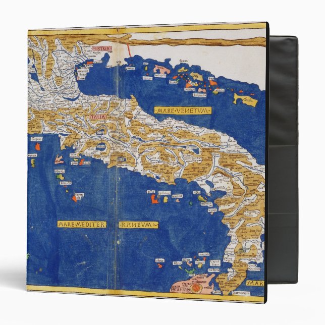 Ptolemaic Map of Italy, 1482 (coloured litho) Binder (Front/Inside)