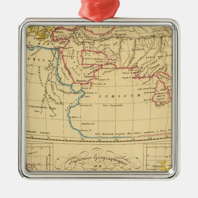 Ptolemy's Geography Metal Ornament (Front)