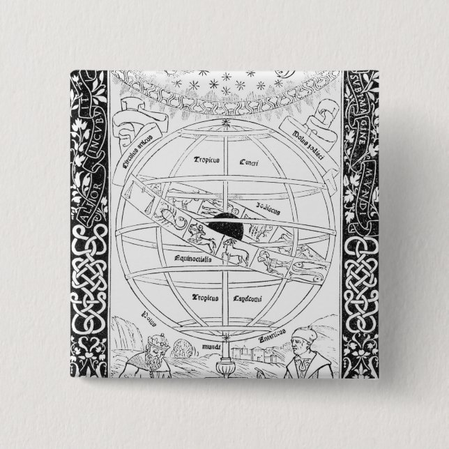 Ptolemy's System 2 Inch Square Button (Front)