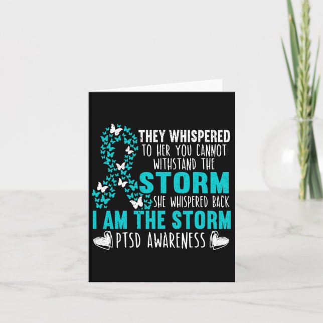 Ptsd Awareness Butterfly Posttraumatic Stress Diso Card (Front)