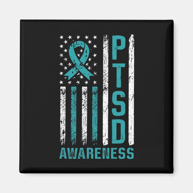 Ptsd Awareness Flag Post Traumatic Stress Disorder Magnet (Front)