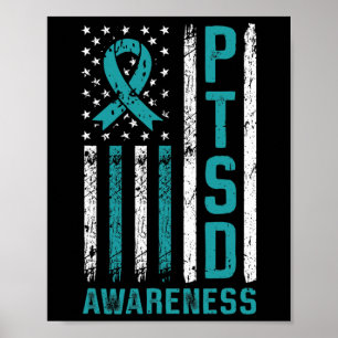 Ptsd Awareness Flag Post Traumatic Stress Disorder Poster