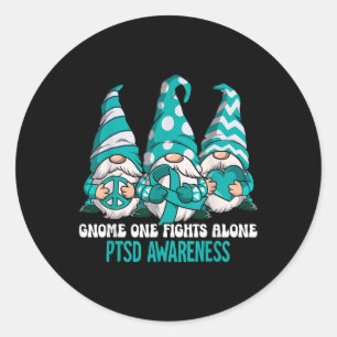 Ptsd Awareness Gifts Uni-adults Black Cartoon Smal Classic Round Sticker