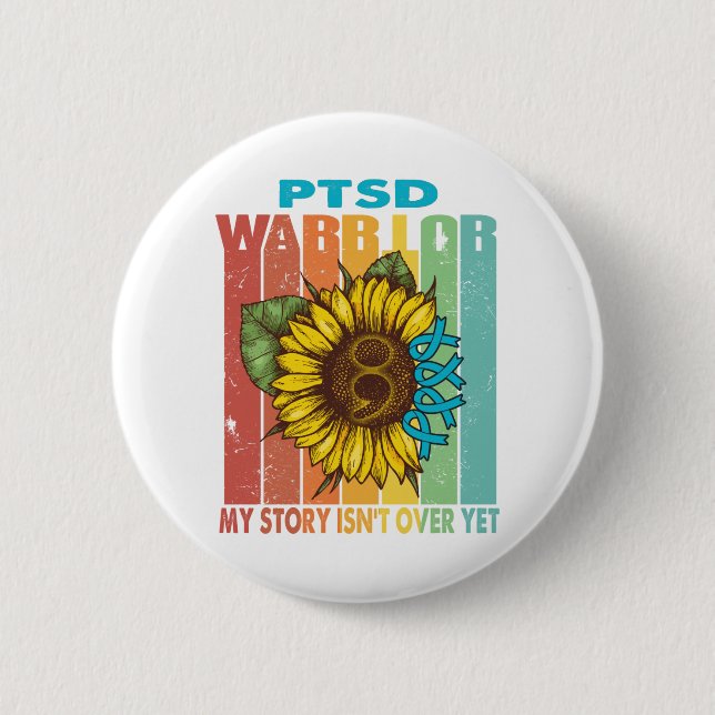 PTSD Awareness Month Ribbon Gifts 2 Inch Round Button (Front)