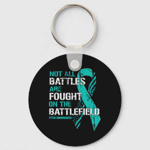 Ptsd Awareness Not All Ttles Teal Ribbon Mental He Keychain