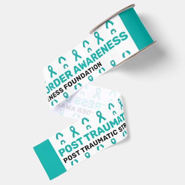 PTSD Awareness Pattern Ribbon Grosgrain Ribbon (Front+Back)