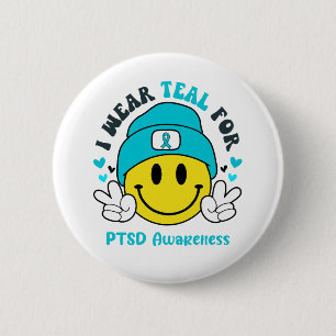 PTSD Awareness Ribbon Support Gifts 2 Inch Round Button