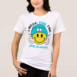 PTSD Awareness Ribbon Support Gifts Tri-Blend Shirt