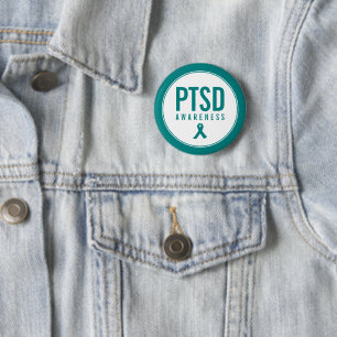 PTSD Awareness Teal Color 2 Inch Round Button