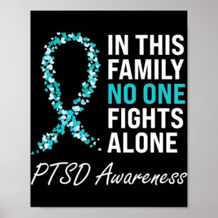 PTSD Awareness Teal Ribbon  Poster