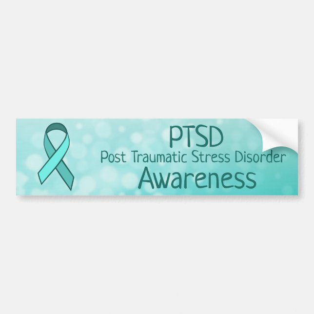 PTSD Awareness TealRibbon Bumper Sticker (Front)