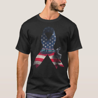 PTSD Awareness Tee USA Flag Support Military