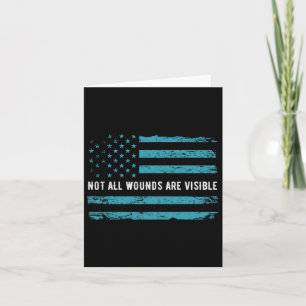 Ptsd Awareness Us Flag In Teal Colour T Warrior Gi Card