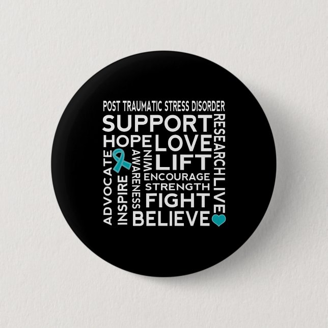 Ptsd Post Traumatic Stress Disorder Awareness 2  Inch Round Button (Front)