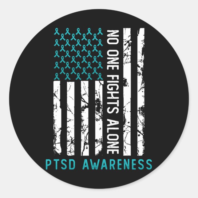 Ptsd Post Traumatic Stress Disorder Awareness Supp Classic Round Sticker (Front)