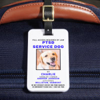 PTSD Service Dog Photo ID Badge