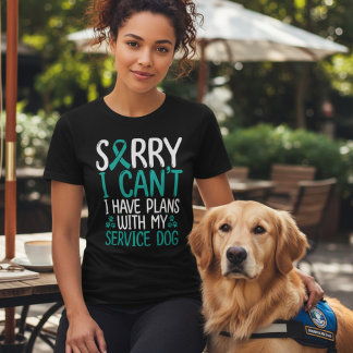 PTSD Service Dog Plans Teal Ribbon Tri-Blend Shirt