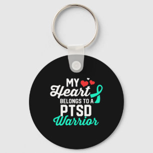 Ptsd Stress Warrior Survivor Support Awareness Rec Keychain