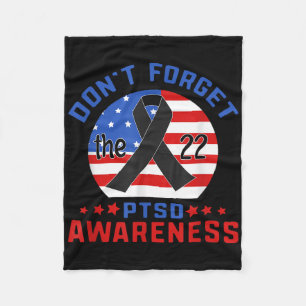 Ptsd Suicide Awareness American Veteran Soldier 22 Fleece Blanket