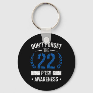 Ptsd Suicide Awareness American Veteran Soldier 22 Keychain