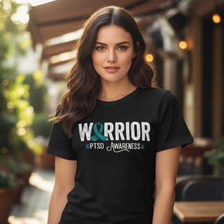 PTSD Warrior Teal Ribbon Awareness Tri-Blend Shirt