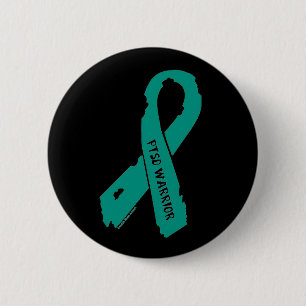 PTSD WARRIOR torn ribbon 2 Inch Round Button