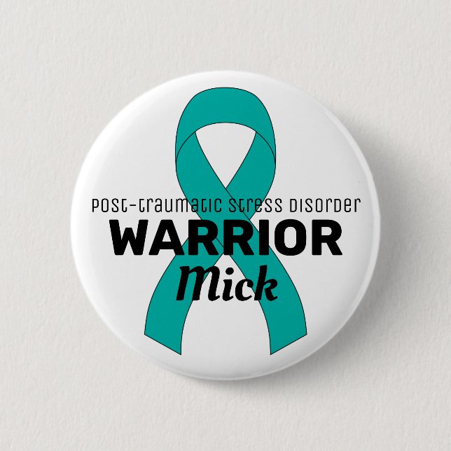 PTSD Warrior White Button (Front)