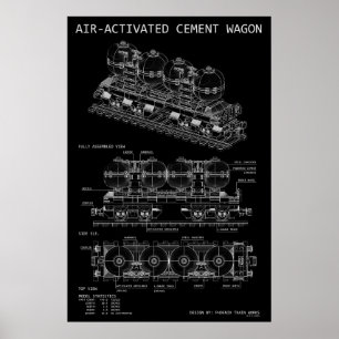 PTW Air-Activated Cement Train "Blueprint" Poster