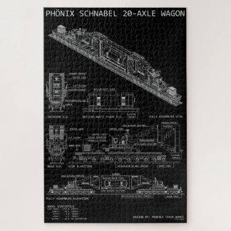 PTW Schnabel Train Wagon "Blueprint" Large Jigsaw Puzzle