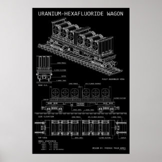 PTW Uranium Hexafluoride Wagon "Blueprint" Poster