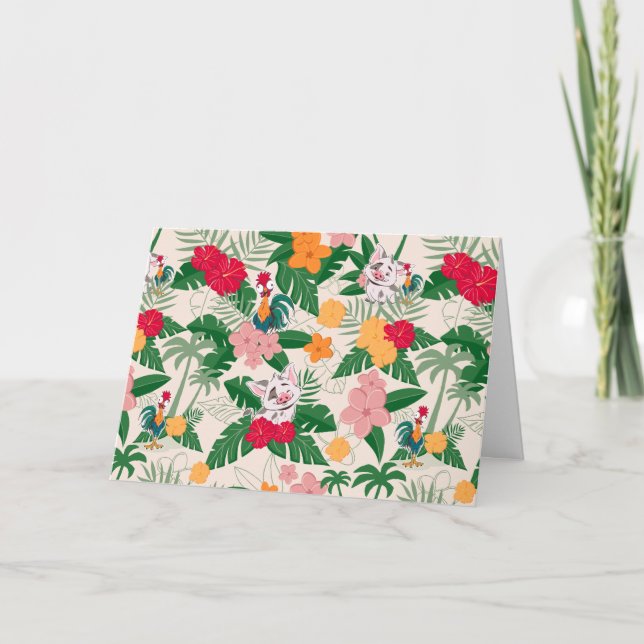 Pua and Heihei Tropical Pattern Card (Front)