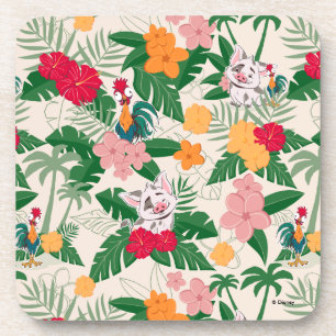 Pua and Heihei Tropical Pattern Coaster