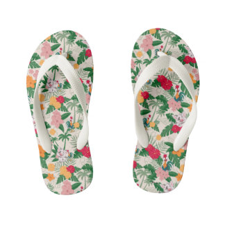 Pua and Heihei Tropical Pattern Kid's Flip Flops