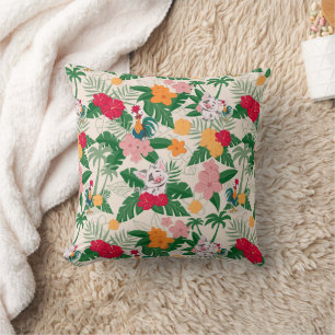 Pua and Heihei Tropical Pattern Throw Pillow