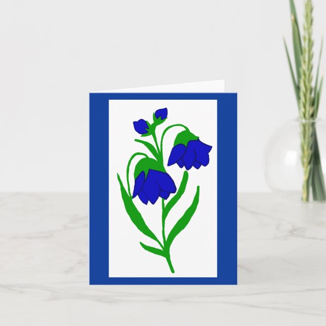 Pua blue flowers  note card (Front)