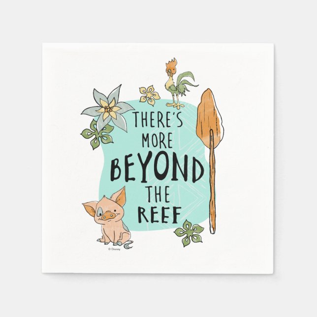 Pua & Hei Hei "There's More Beyond The Reef" Napkin (Front)