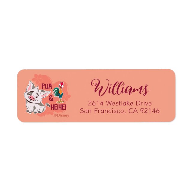 Pua & Heihei Floral Name Graphic (Front)
