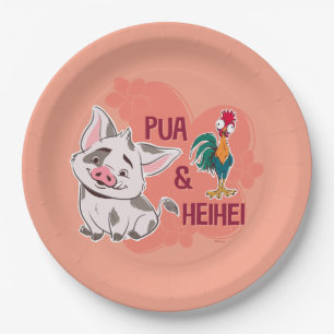 Pua & Heihei Floral Name Graphic Paper Plate