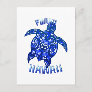 Puako Hawaii Vacation Tribal Turtle Postcard