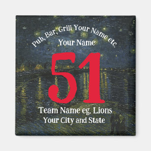 Pub Bar Grill Name Number Your Name Barbecue Magnet