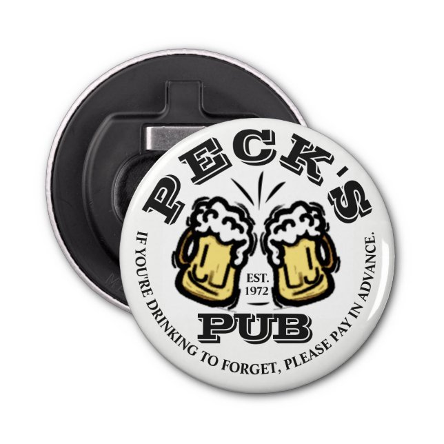 PUB bottle opener with beer glasses to customize! (Front)