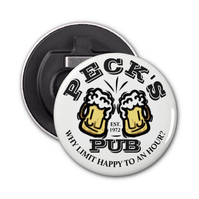 PUB bottle opener with beer glasses to customize! (Front)