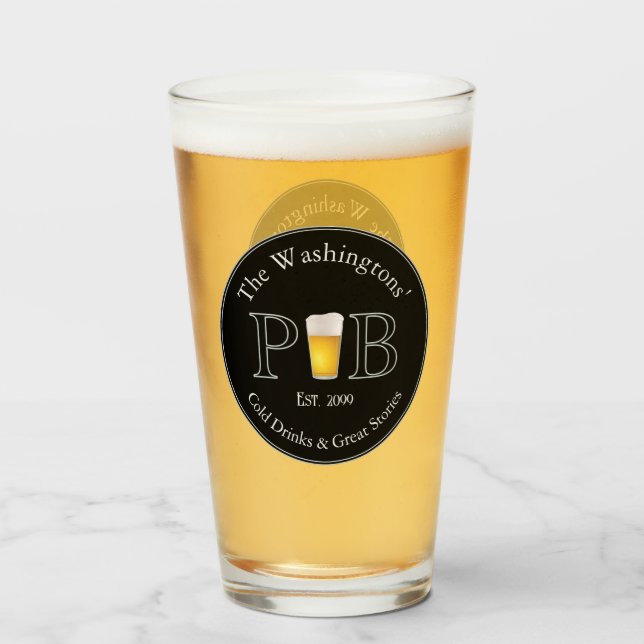 Pub classique moderne verre à bière pinte verre (Devant (rempli))