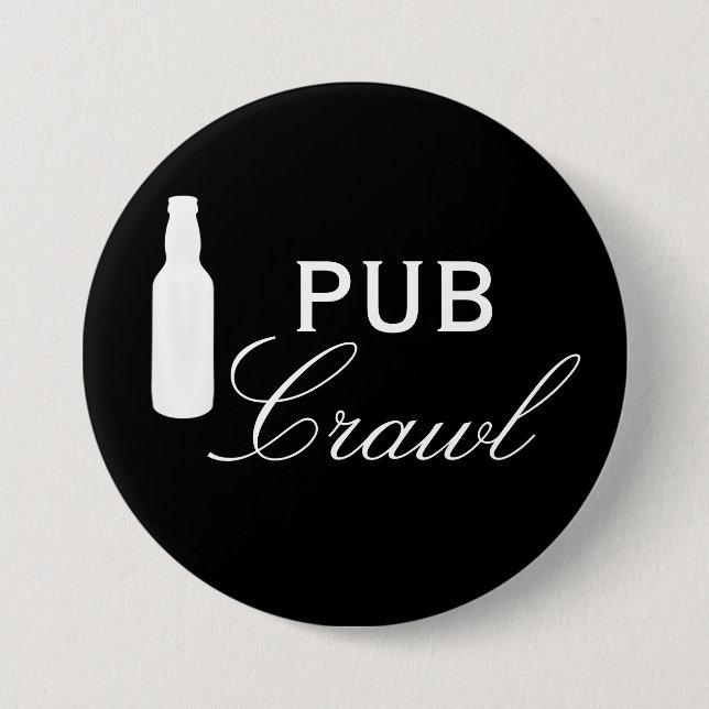 Pub Crawl Beer Day Drinking 3 Inch Round Button (Front)