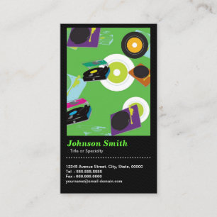 Pub DJ - Cool Disc Jockey Mixer Deck  - QR Code Business Card