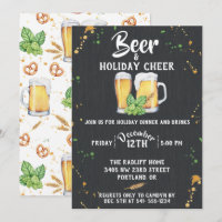 Pub Style Holiday Party Invitation